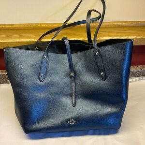 Coach Metallic Blue Market Tote